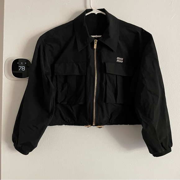 Miu miu Technical cropped Black Women's Jacket size 36 - Picture 2 of 14